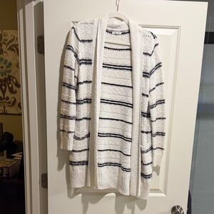 Maurices Black and White Striped Cardigan